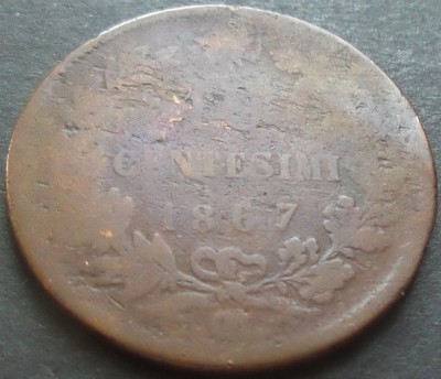 Moneda istorica 10 CENTESIMI - ITALIA, anul 1867 *cod 3370 A foto