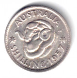 AUSTRALIA SHILLING 1957 ARGINT VF++ XF, Europa