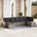 VidaXL Set de canapele pentru grădină 7 pcs Gri 319 x 154 x 85 cm