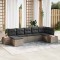 vidaXL Set de canapele pentru grădină cu pernă 7 pcs Gri Rattan poli 3348130