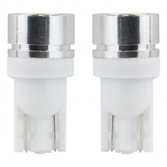 Bec de pozitie tip LED T10 W2.1x9.5 W5W, 12V, 1 LED SMD 1W, culoare alb, AMIO, set 2 buc