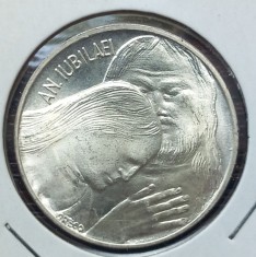 (A364) MONEDA DIN ARGINT VATICAN - 500 LIRE 1975, ANUL SFANT - IERTAREA, UNC