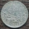 (A995) MONEDA DIN ARGINT FRANTA - 5 FRANCS 1962, SEMANATOAREA, 12 GRAME, AG 835, Europa