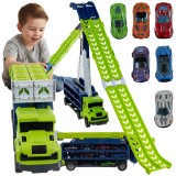 Camion transportor cu rampa de lansare si 6 masinute metalice