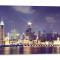 Tablou luminos in intuneric, GlowforHome, Vedere de noapte a Shanghaiului China, 80 cm x 40 cm