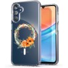 Husa pentru samsung galaxy a15 4g, atasare magnetica, magsafe, pink wreath 12, clear