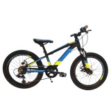 Cumpara ieftin Bicicleta pentru copii Devron Alaska 20 inch, negru-albastru, 6 viteze