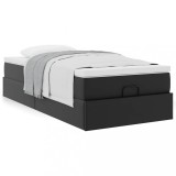 Gossi cadru de pat otoman cu saltea neagra 90x200cm piele artificiala