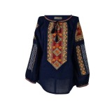 Bluza dama tip ie D24, albastru/portocaliu , marimea 2XL