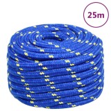 VidaXL Fr&acirc;nghie de barcă, albastru, 20 mm, 25 m, polipropilenă