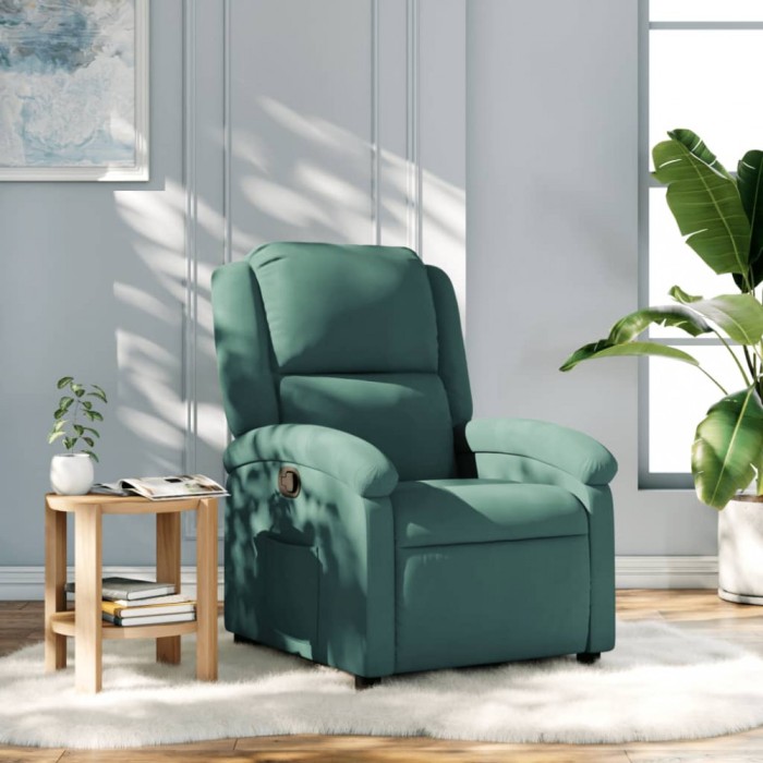 vidaXL Fotoliu rabatabil, verde &icirc;nchis, catifea 371799