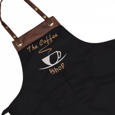 Sort personalizat brodat &amp;quot;Coffee shop&amp;quot; (Culoare: Negru premium (piele maro)) foto