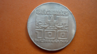 100 SCHILLING 1978 ARGINT foto