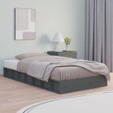 VidaXL Cadru de pat mic Single, gri, 75x190 cm, lemn masiv 820698