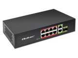 Switch Ethernet QOLTEC 52297, 10 porturi RJ45 + 1 port SFP, IEC C13, negru