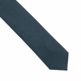 Cravata slim, Onore, gri inchis, microfibra, 145 x 6 cm, model uni