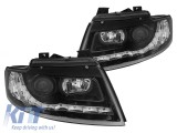 Set de faruri tuning potrivit pentru Audi A4 B6 Cabriolet 2002-2006 cu baza neagra, stanga si dreapta Performance AutoTuning