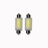 Set 2 Becuri SOFIT 39mm 12 LED COB 2W, 12V, Alb Rece cu Radiator - Auto1705