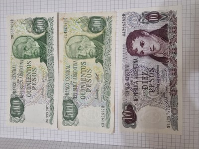 bancnote argentina 3v. dif foto