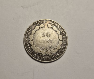 Indochina Franceza 20 Cents Centiemes 1922 foto