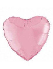 Balon Folie Metalizat Inima Roz - 45 cm foto