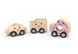 Masinuta din lemn cu mecanism Pull-Back, Speedy Monkey