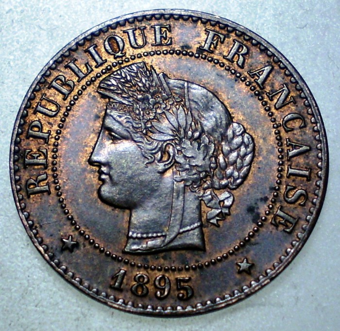 F.097 FRANTA CERES 1 CENTIME 1895 A XF/AUNC