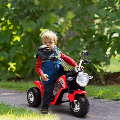 HOMCOM Motocicleta Electrica pentru Copii 3 Roti Lumini Sunete Baterie 6V Viteza 2km/h foto