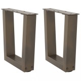 vidaXL Picioare pentru măsuță de cafea &icirc;n formă de V, 2 buc., oțel natural, 40x(30-31,3) cm
