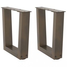 vidaXL Picioare pentru măsuță de cafea &icirc;n formă de V, 2 buc., oțel natural, 30x(30-31,3) cm
