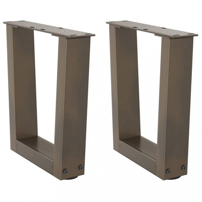 vidaXL Picioare pentru măsuță de cafea &icirc;n formă de V, 2 buc., oțel natural, 30x(30-31,3) cm