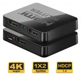 Multiplicator HDMI 4K30Hz 2 porturi cu alimentare USB, KHSPLIT2C, Oem
