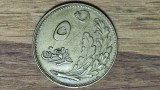 Turcia - moneda de colectie raritate - 5 kurus 1924 - an rar, stare f buna !, Europa