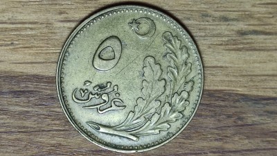 R08 Turcia - moneda de colectie raritate - 5 kurus 1924 - an rar, stare f buna ! foto