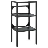 Cumpara ieftin Cadru chiuveta de baie, negru, 40x38x83 cm, fier