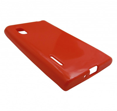 Husa silicon rosie pentru LG Optimus L5 E610/E612 foto