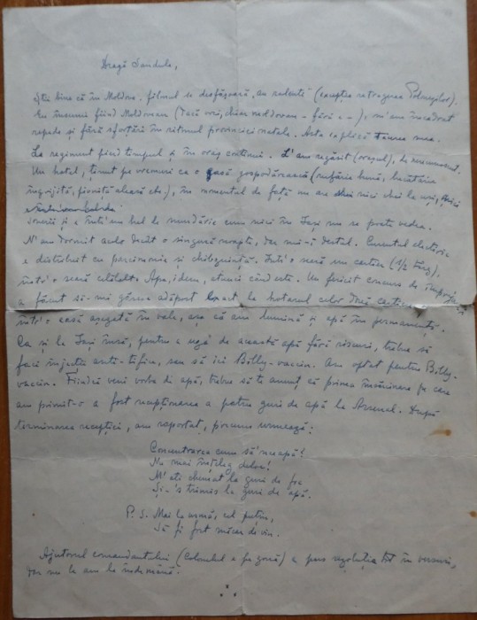 Scrisoare consistenta Pastorel ( Al. O. Teodoreanu ) , 4 foi mari