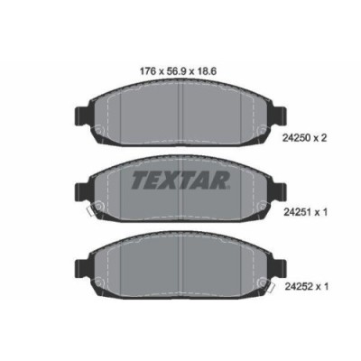 Placute frana Jeep Commander (Xk Xh) 09.05-12.10, Commander Van (Xh) 09.05-12.10, Grand Cherokee 3 (Wh Wk) 10.04-10.11, Fata, TEXTAR foto