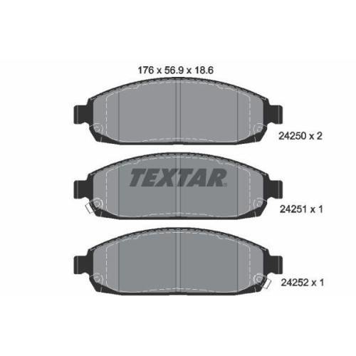 Placute frana Jeep Commander (Xk Xh) 09.05-12.10, Commander Van (Xh) 09.05-12.10, Grand Cherokee 3 (Wh Wk) 10.04-10.11, Fata, TEXTAR
