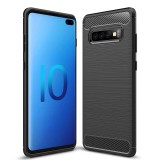 Husa carbon compatibila samsung galaxy s10 protect anti-soc, negru, Techsuit