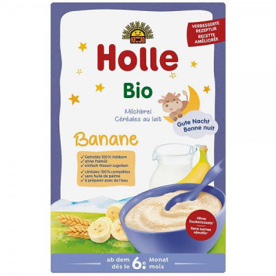Terci cu Lapte si Banane pentru Copii +6 luni Eco 250 grame Holle foto