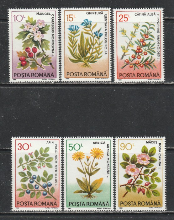 Romania 1993 - #1310 Plante Medicinale 6v MNH