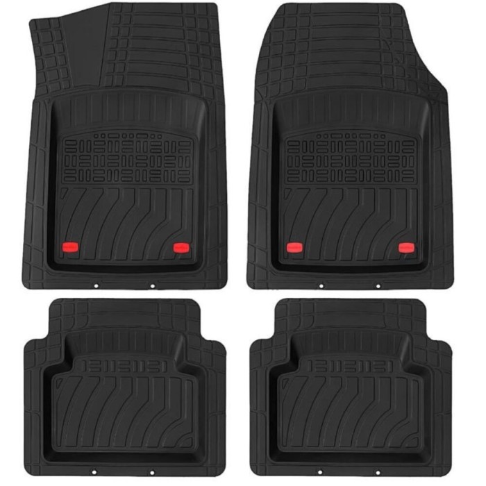 Set Covorase Auto Universale Tip Tavita JOKER, PVC, ajustabile, negru, 5 bucati