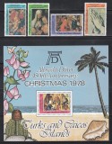 Turks şi Caicos 1978 - Crăciun - Picturi de D&uuml;rer, Serie + Colita, MNH