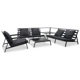 Gossi set mobilier gradina cu perne 5 piese gri inchis aluminiu