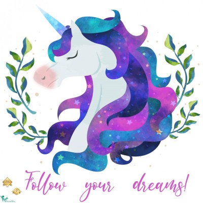 Sticker motivational - Follow your dreams - Inorog - 60x60 cm foto