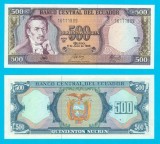 Ecuador (p#124A) 500 Sucres 1988 UNC &#039;Eugenio de Santa Cruz&#039; serie: GX 16111809
