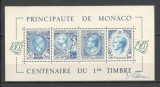 Monaco.1985 100 ani marca postala-Bl. cu SEMNATURA MACHETATORULUI SM.657, Nestampilat