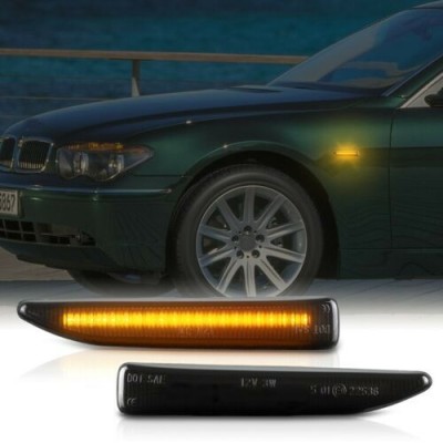 Lampi semnalizare laterala/aripi LED fumurii pentru BMW Seria 7 E65, E66 2001-2008 foto
