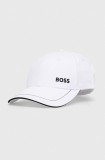 BOSS șapcă de baseball din bumbac GREEN culoarea alb, uni 50492716